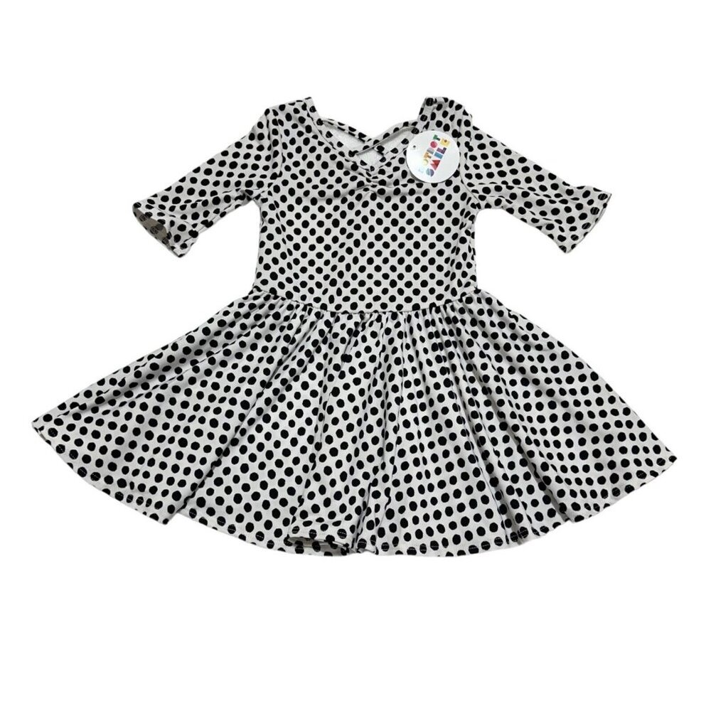 Dot Dot Smile‎ Toddler Girl's Size 2T Black Polka Dot Ballerina Twirl Dress NWT
